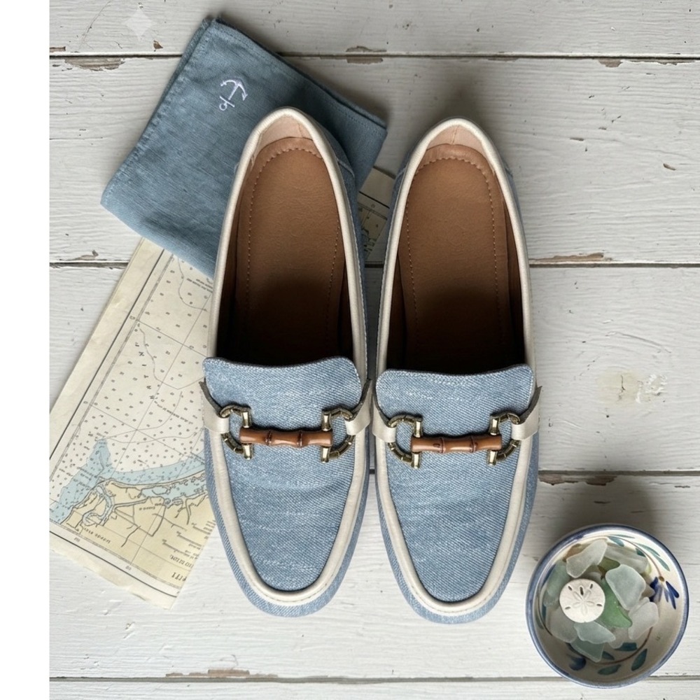Light Blue Horsebit Loafers Women's Size 9 eu 40 | Coastal Chic Preppy Flats